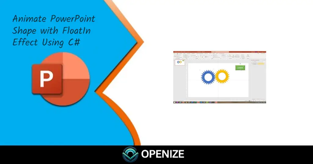 PowerPoint Shape Animated with FloatIn Effect using C#